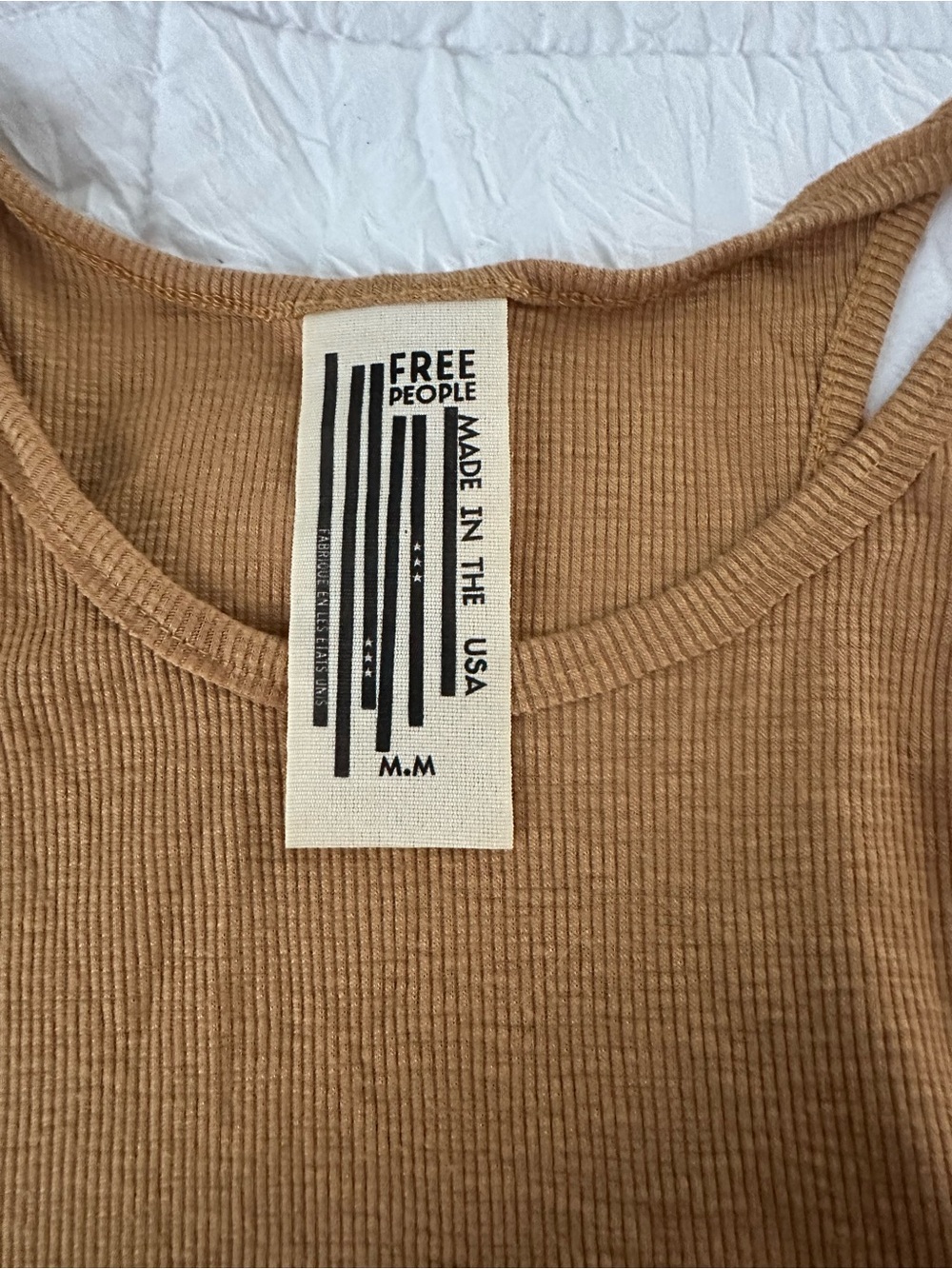 Free People Ribbed Racerback Tank - Mustard - Picture 2 of 2